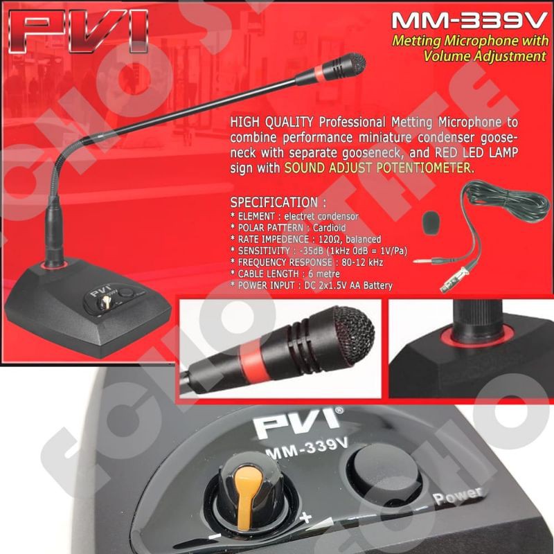 MIC MEJA CONFERENCE PODIUM PVI MM 339V MICROPHONE CONDENSER MIC VOLUME MIK MEJA MIMBAR