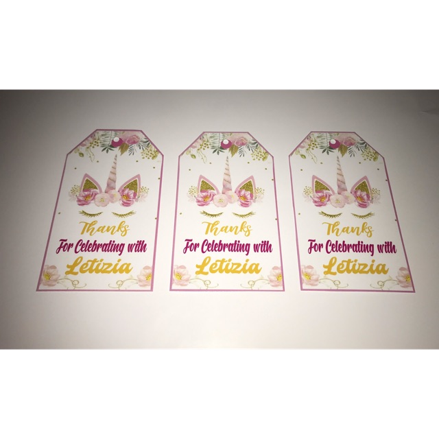 

Tag souvenir tema unicorn pink