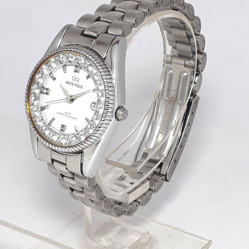 MIRAGE 1580. Ukuran Cewe. Ion Plating Gold. Ukuran Cewe. Jam Blink Blink.