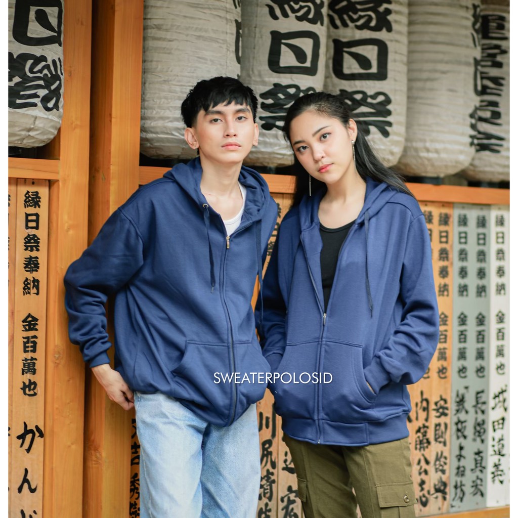 SWEATERPOLOSID  Hoodie Zipper Size M - XXL ( Pria & Wanita ) (Polos)-7