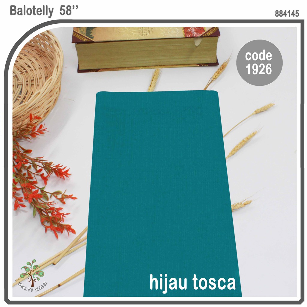 Bahan multi Kain Balotelly / Balotelli / baloteli Polos high twist polyester Meteran Harga Grosir-1926 hijau tosca