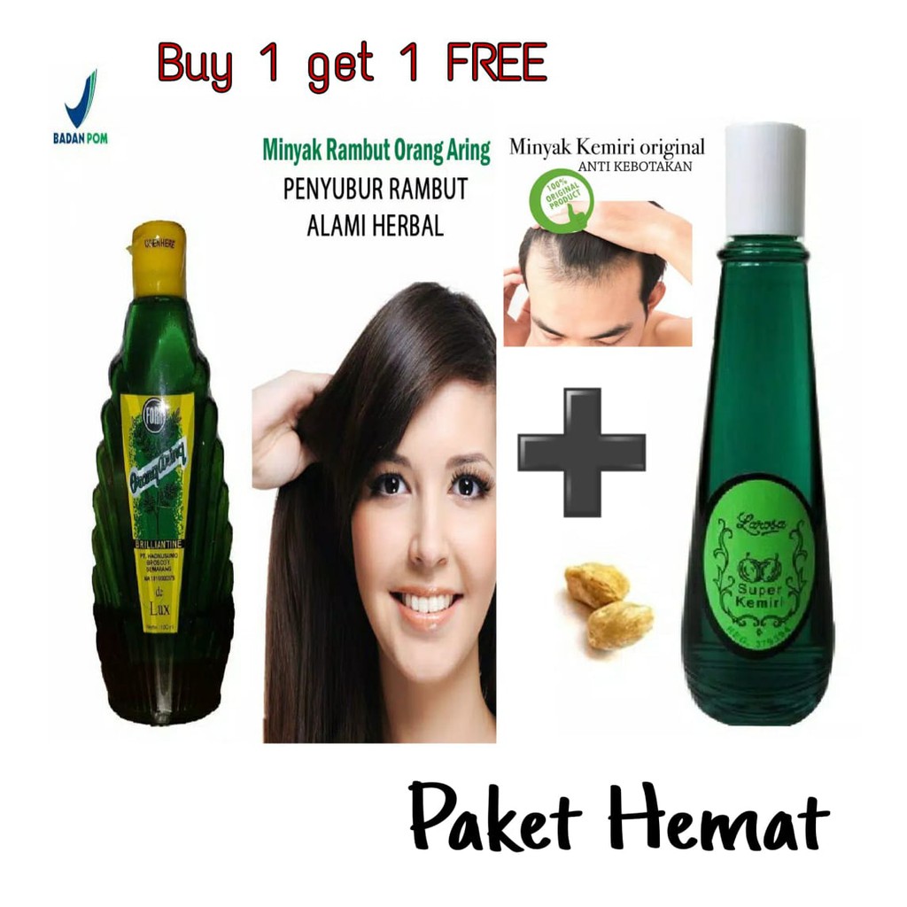Jual Paket Perawatan Rambut Alami Minyak Kemiri Orang Aring Atasi Rambut Rontok Rusak Indonesia Shopee Indonesia