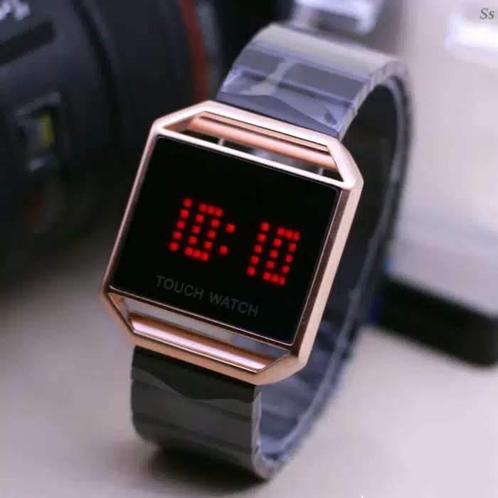 PA JAM TANGAN MURAH WATCH TOUCH SEGI RANTAI GOLD AP006