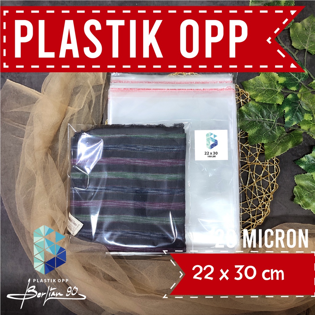 Plastik 22X30 cm Plastik OPP Seal Plastik OPP Lem Plastik OPP Bening Tebal 20 Micron