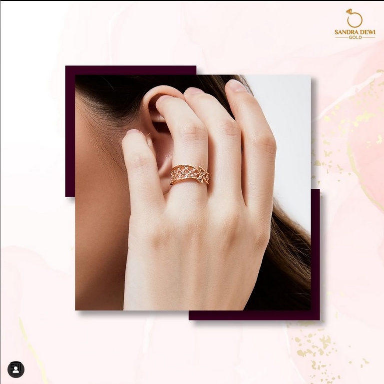 CINCIN EMAS SANDRA DEWI GOLD LACE VOL 2 LEBAR RENDA2 MATA KERANCANG