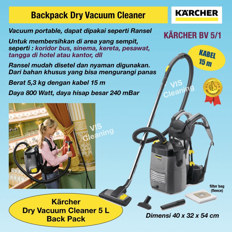 Dry Vacuum Cleaner Karcher BV 5/1 (Backpack)