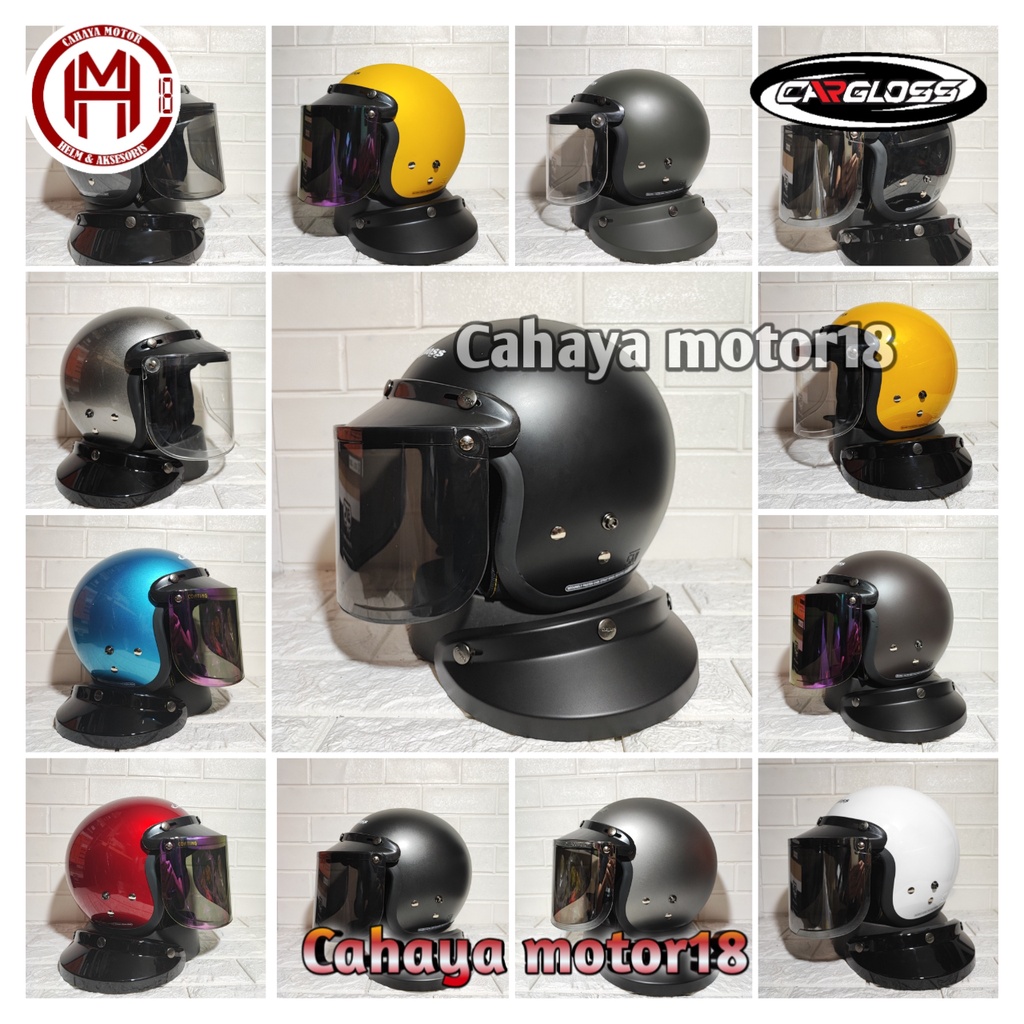 HELM CARGLOSS CFM PAKET KACA DATAR ORIGINAL