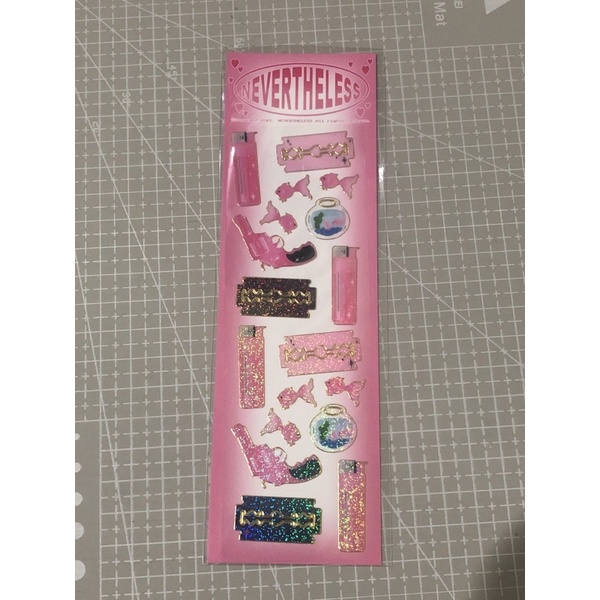 

ready stock sticker nevertheless pink stuff gold rim korea polco deco gun blade lighter toploader photocard topkku