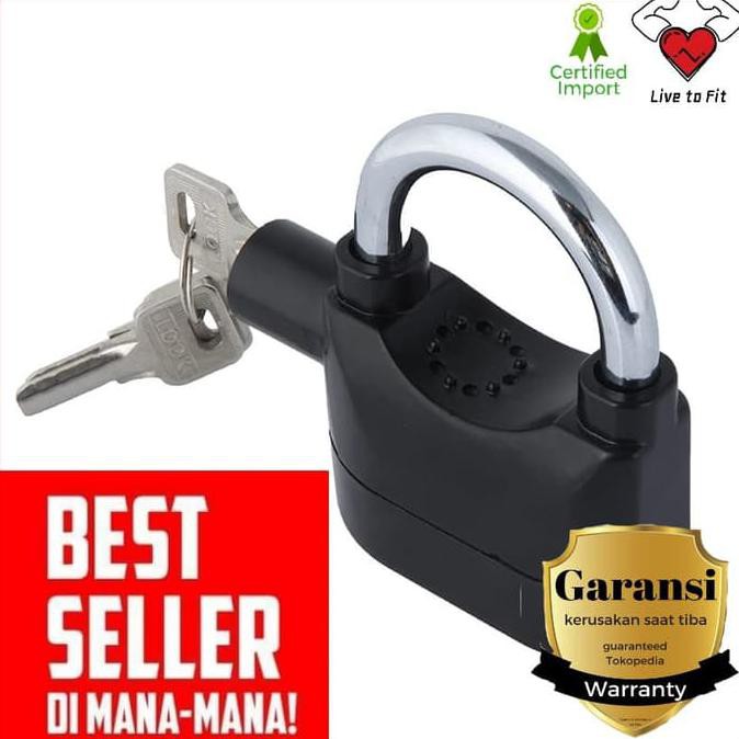 Gembok Alarm Kinbar / Gembok Alarm motor / Gembok motor / Kinbar - Hitam