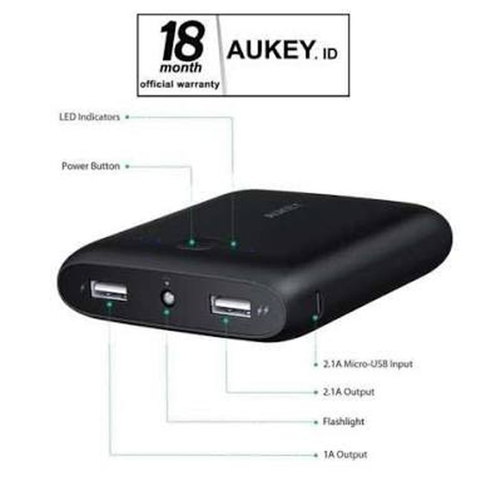 Aukey PB-N42 Power Bank 10000mAh Hitam