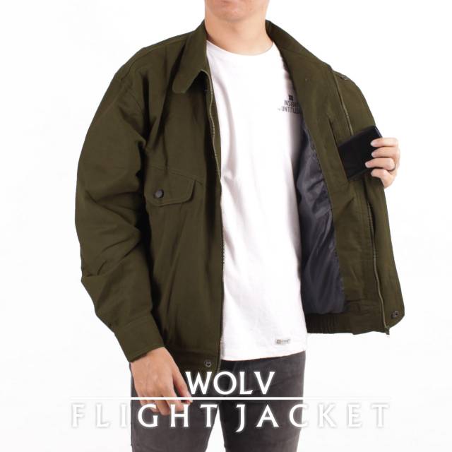 WOLV flight jaket / jaket vintage / jaket bomber casual / jaket pilot / jaket harrington / jaket noise project - DYC STORE