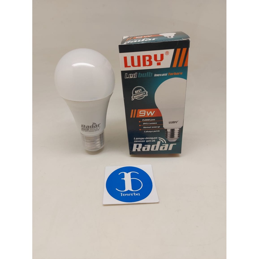 LUBY RADAR LAMPU LED 9 WATT CAHAYA PUTIH SENSOR GERAK OTOMATIS 9W