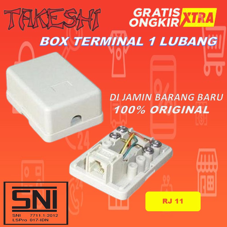Roset Rosette Telpon Box Terminal Rosete Telepon Rumah 1 lubang