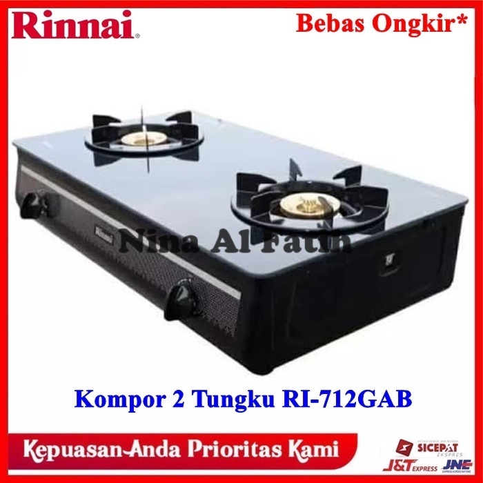 Rinnai Kompor Gas Kaca 2 Tungku Ri 712gab Gas Stove Ri 712 Gab Ri712gab Garansi Shopee Indonesia