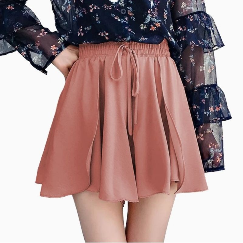 Rok Celana Pendek Sifon wanita Casual Model Terbaru - Catlyn