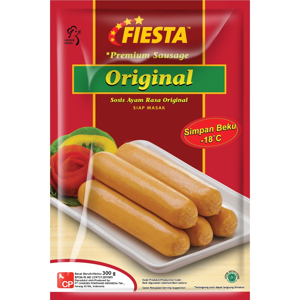 SOSIS DAGING AYAM ORIGINAL SAUSAGE  FIESTA 300GR HALAL