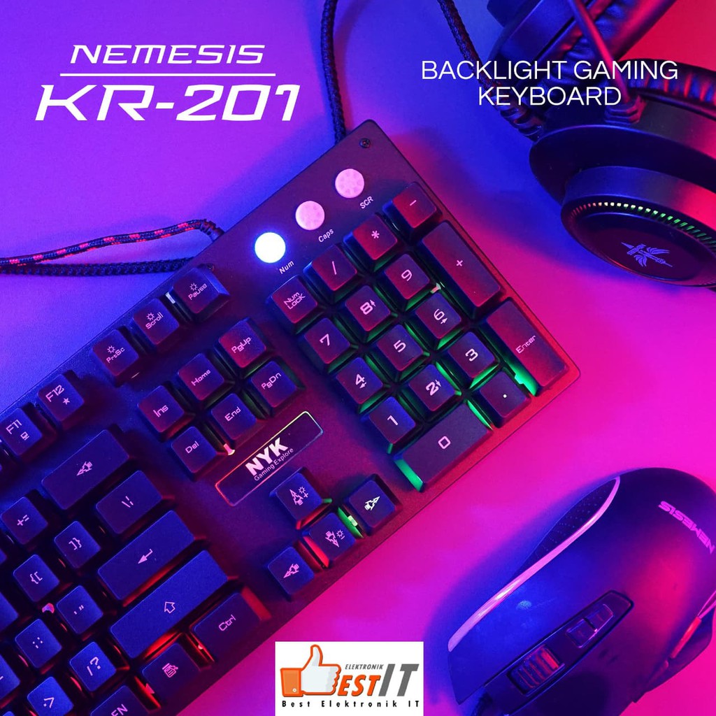 Keyboard Komputer Laptop Mechanical Gaming NYK KR-201 Gaming Keyboard Pc Laptop