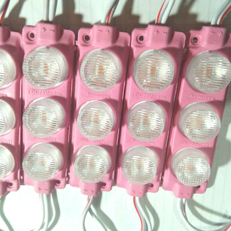 LAMPU LED 3 MATA PINK 24 volt