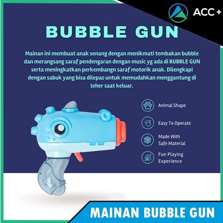 Bubble Gun Pistol Elektrik Cairan Sabun Balon Gelembung Busa Mainan Anak Bahan Plastik ABS