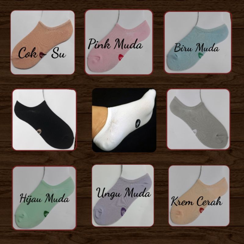 12 PASANG KAOS KAKI HIDEN SOCK NYLON