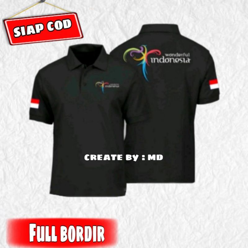 kaos polo wonderful indonesia baju polo wonderful