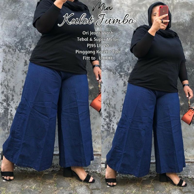 Celana Baggy Jeans Wanita Jumbo Big Size XXL 4L 6L 8L BB 130Kg