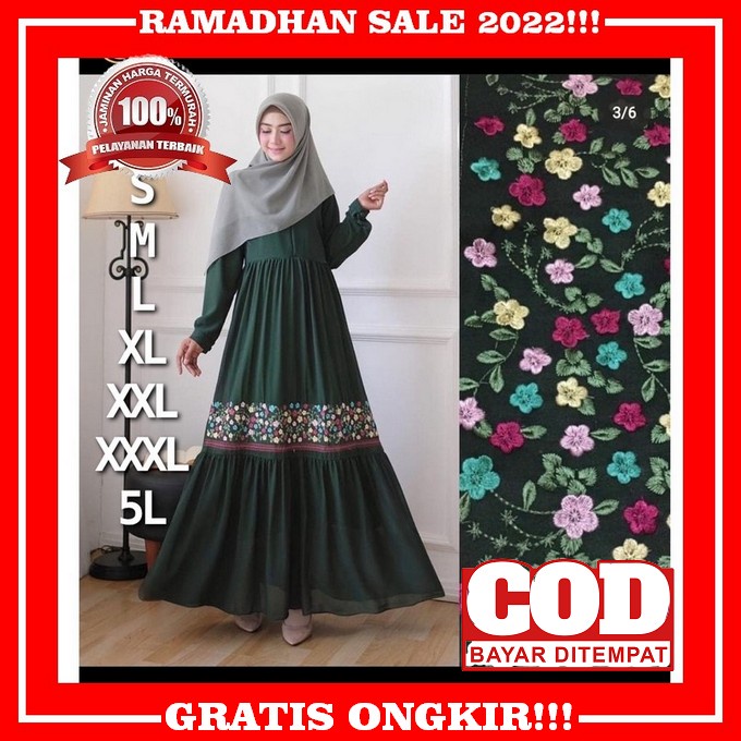 Baju Gamis Wanita Terbaru 2022 | Dress Remaja Jumbo Size S-M-L-Xl-Xxl-Xxxl | Gamis Polos Hitam Kekin