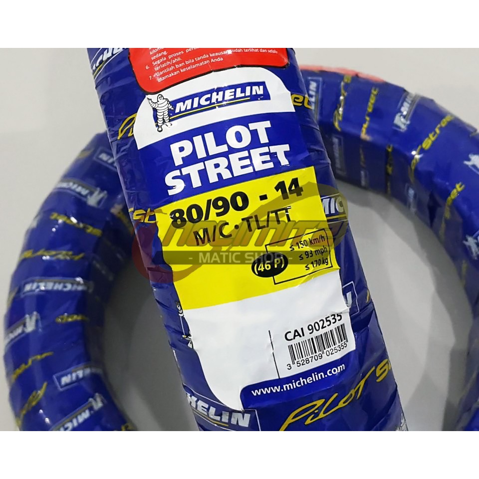 Jual Ban Motor Tubeless    Michelin Pilot Street 80/90 - 14 Vario Beat