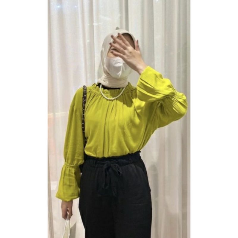 BEFAST - ZRX OOTD Blouse JENIFER / SELLY TOP ATASAN BLOUSE / Atasan Wanita / Blouse Lengan Balon Panjang / Fashion Wanita Casual Formal / Blouse Kekinian Remaja ABG / OOTD Remaja Wanita Modis / Keluaran Terbaru 2022 / Trendy