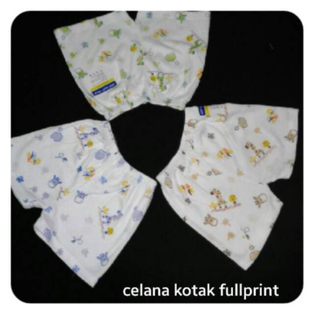 6 pcs Celana pendek bayi anak putih motif