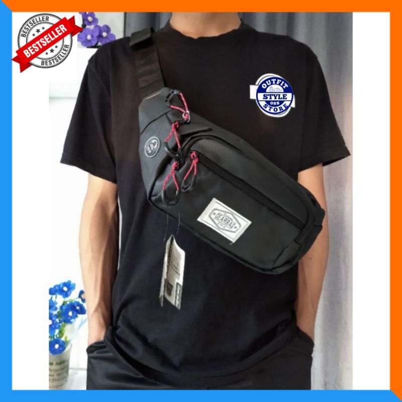 Tas Selempang Pria Cowok Waistbag Waterproof Pria Anti Air Terbaru 2022 Keren & Trendy Bisa COD