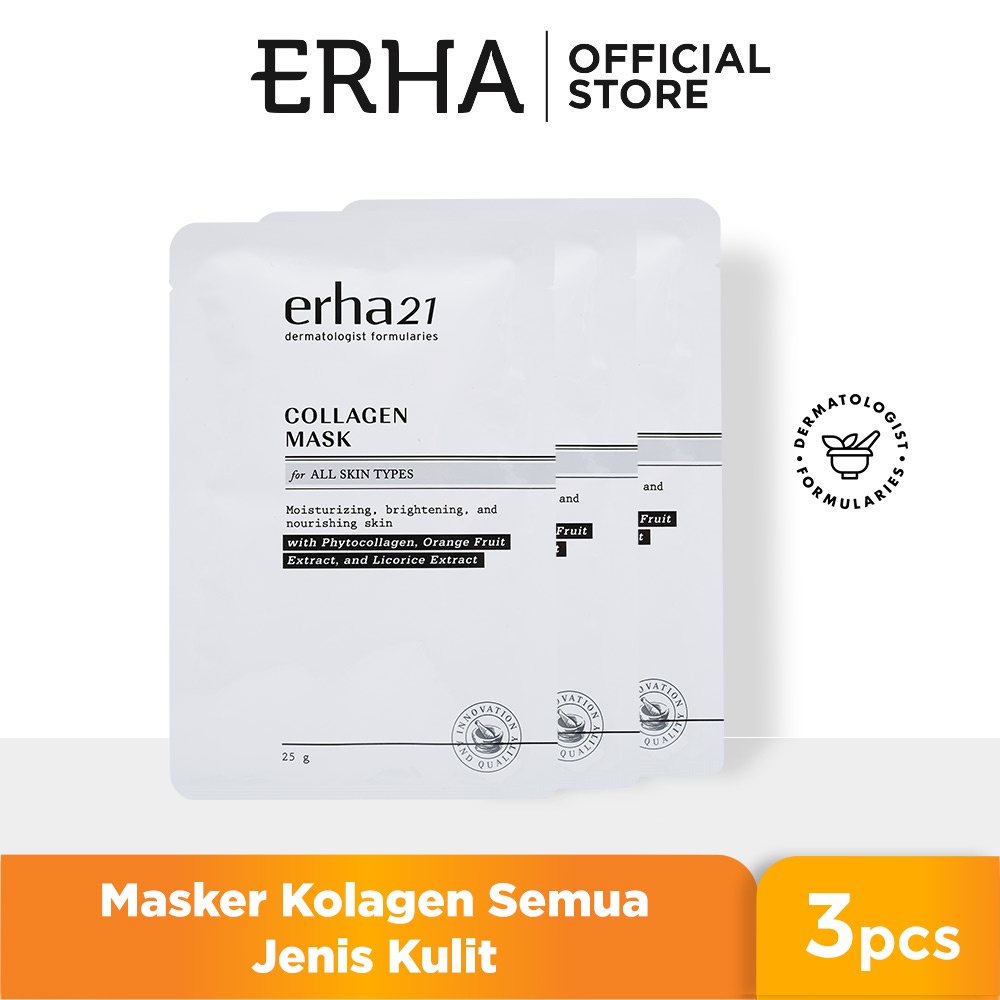 ERHA VP Collagen Mask 3 pcs - Masker Wajah Anti Penuaan