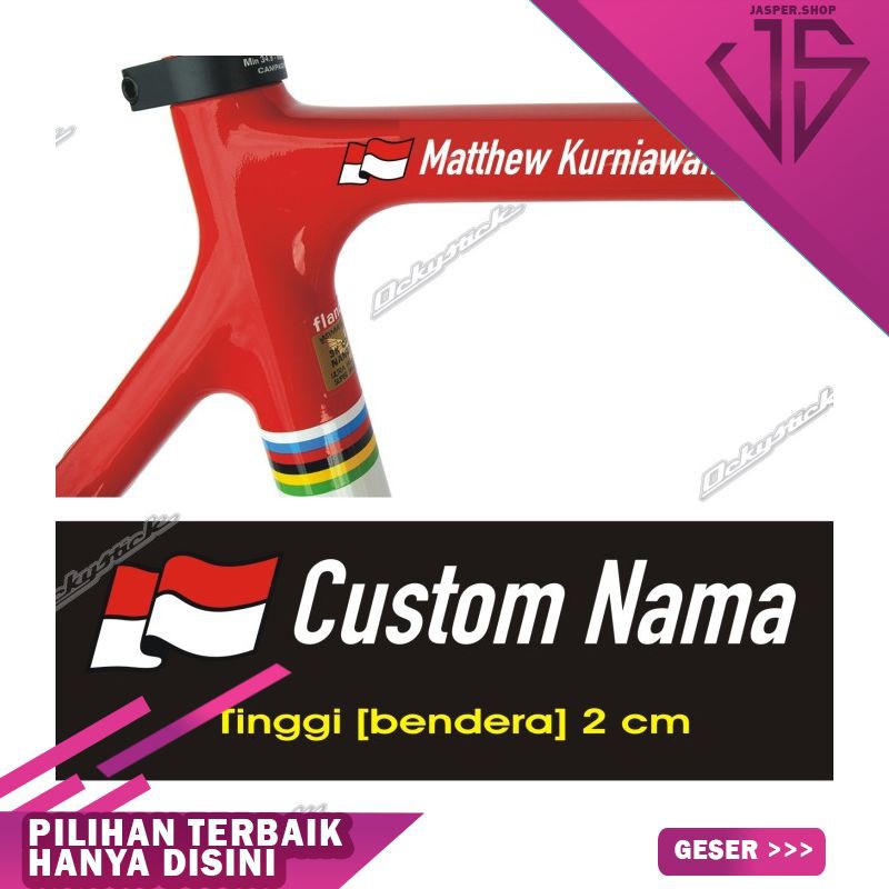 

stiker sepeda CUSTOM NAMA kode MK cutting sticker