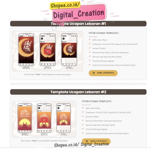 ASTA Digital Bundling Template Ucapan Lebaran Ramadhan | Volume 2