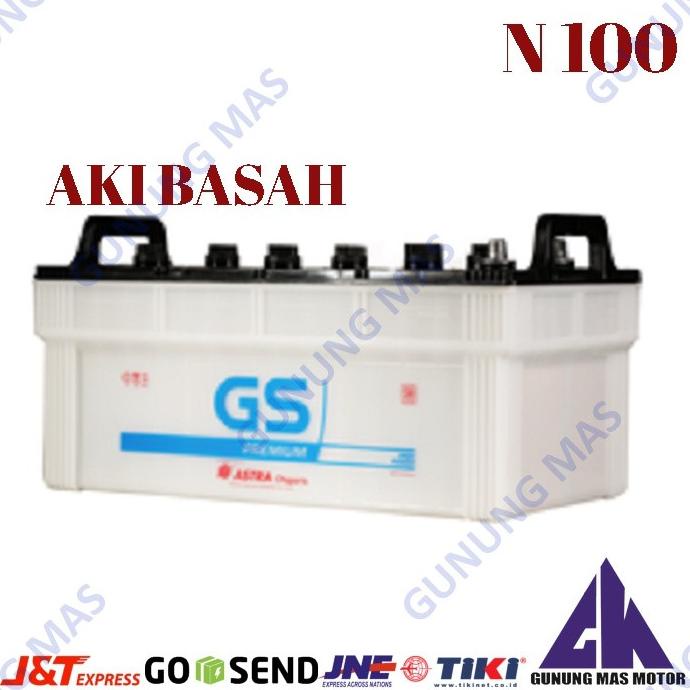 Aki Mobil N100 Batre Battery Accu Basah N 100 Bateraiy Gs Premium Astra