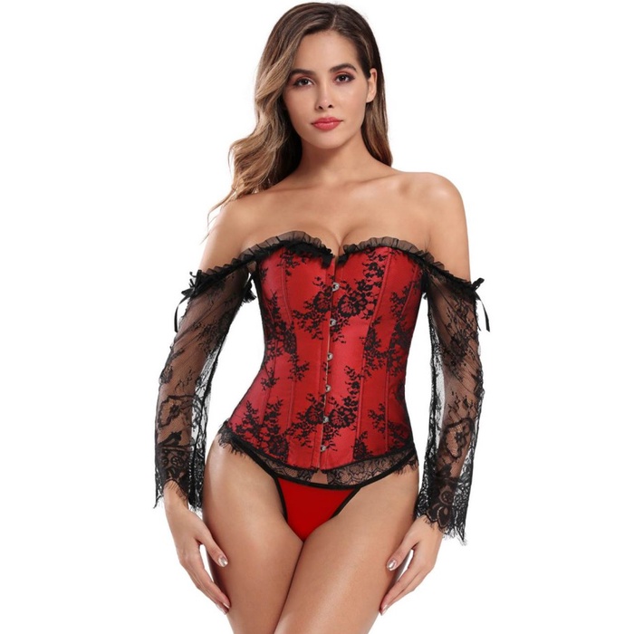 Baju Tidur - Korset Renda Lingerie Seksi Wanita Baju Import Kualitas Premium Super