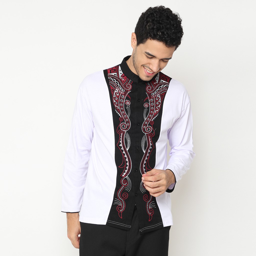 Baju Koko Gamis Lengan Panjang Bordir Size M-XL Kualitas Premium Mall