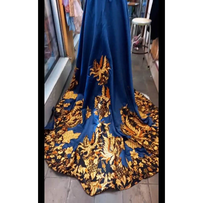 Kain prada pengantin ekor /Rok  Batik saten instan