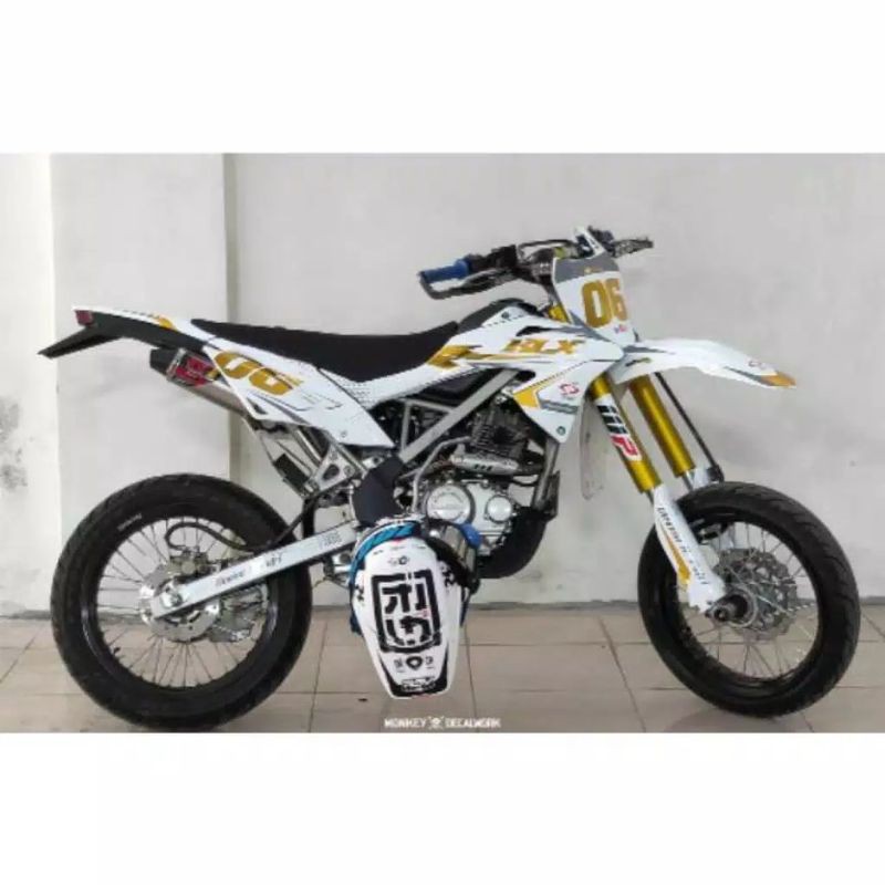 decal sticker klx bf putih supermoto keren