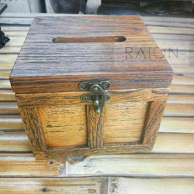 Kotak Tissue Rustic - Kayu Jati