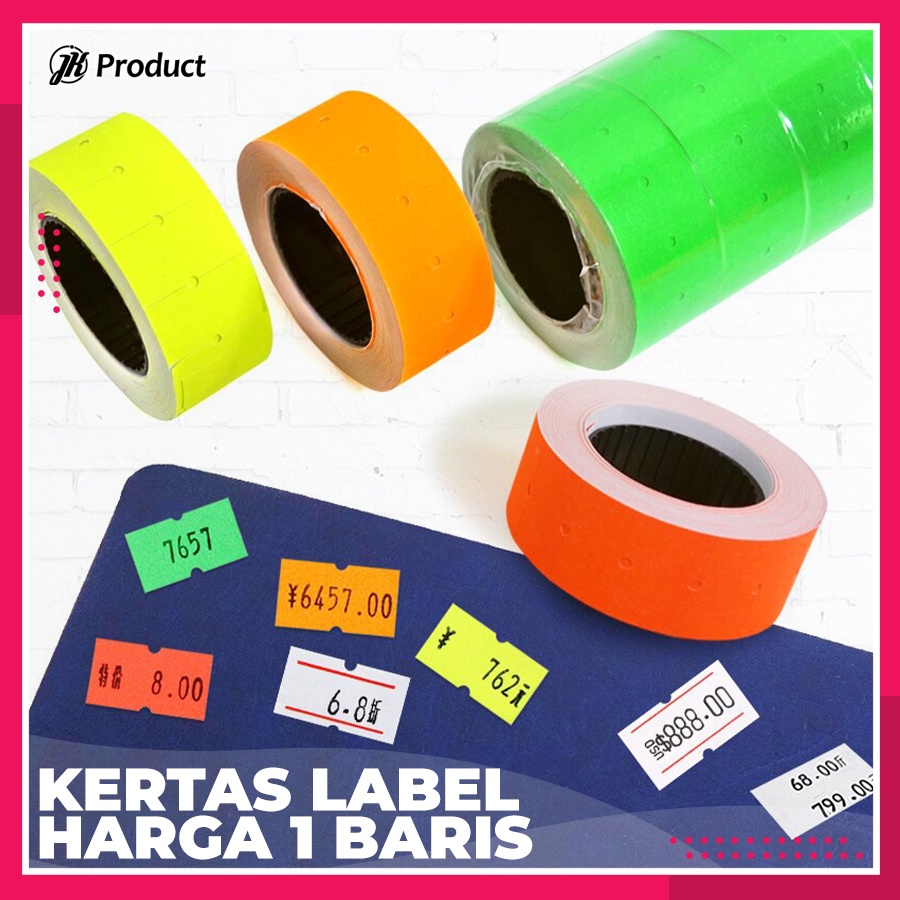 

Kertas Isi Ulang Label Harga 1 Baris Single Warna Price Labeller Roll Refill