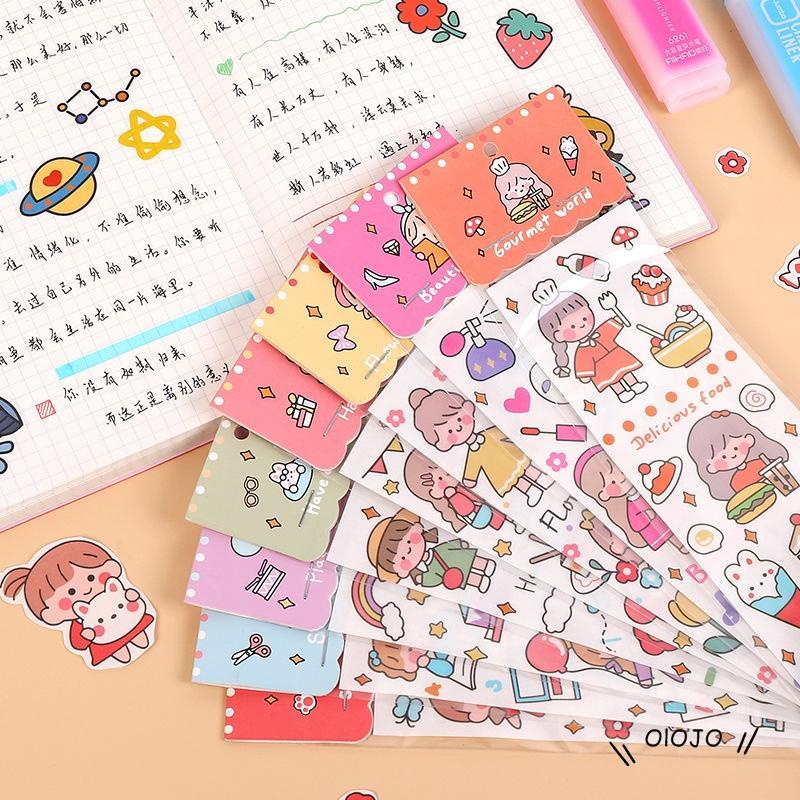 Cute Girl Fashion Art Ins Style Diy Kartun Stiker Akun Tangan - ol