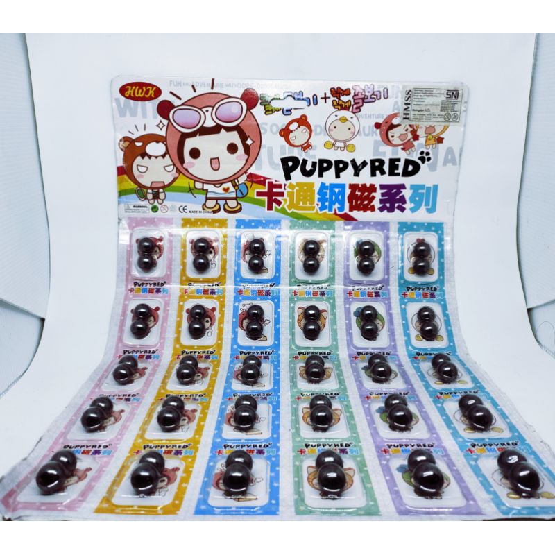 Magnet bulat kelereng 60pcs/lembar