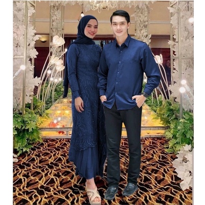 COUPLE TAMARA/ COUPLE GAMIS BRUKAT TILE DAN KEMEJA MOSCREPE/ COUPLE GAMIS PESTA/ COUPLE KONDANGAN