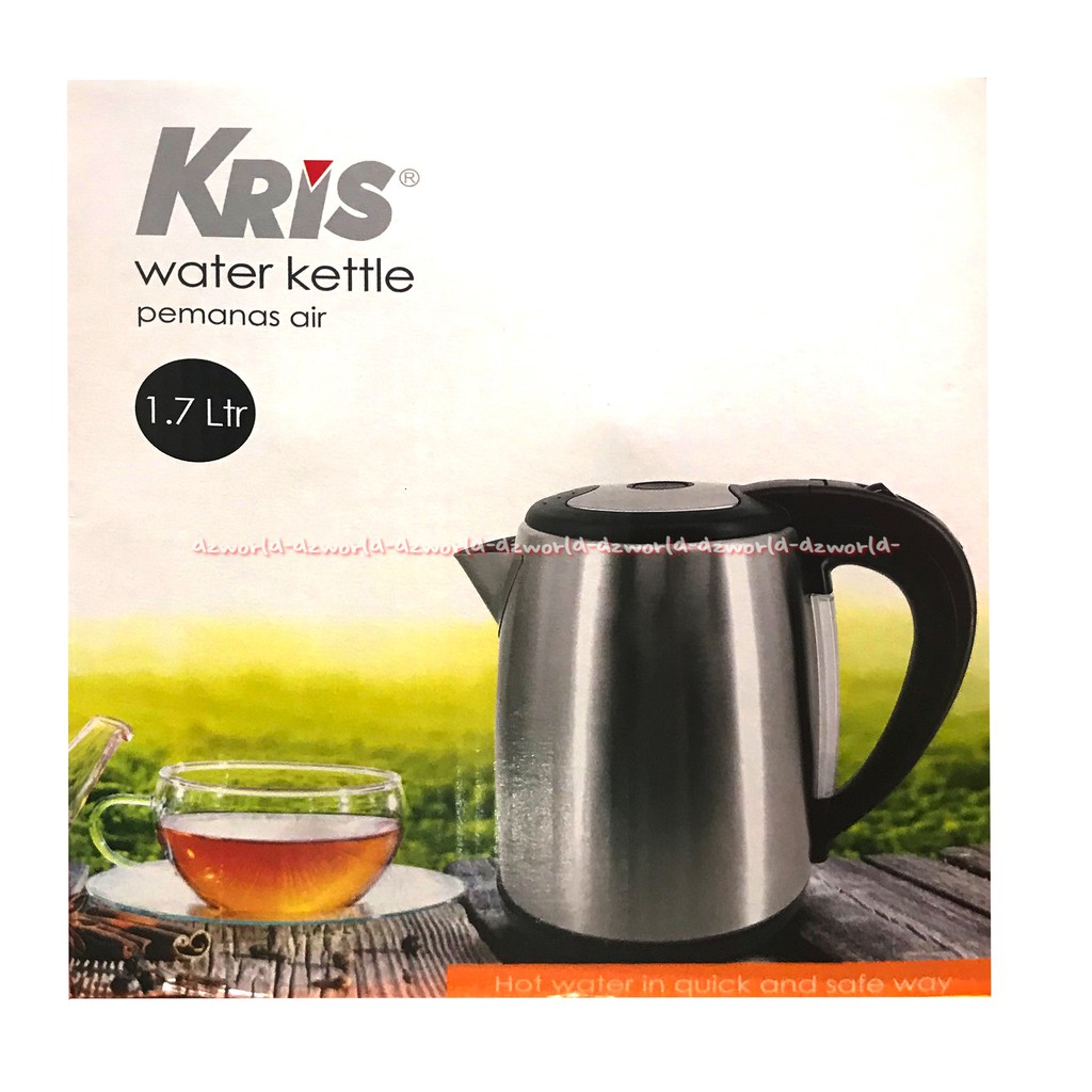 Kris Water Kettle 1,7Liter Cerek Teko Cerek Listrik Pemanas Air Silver Stainless Steel