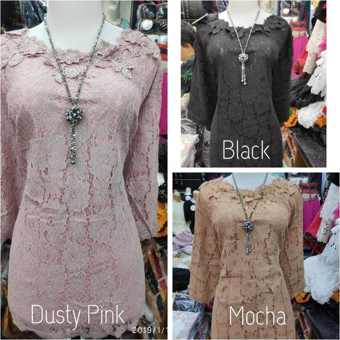 Sale Baju Atasan Wanita Blus/Blouse Brukat Import Premium Jumbo Xxxl B023 Terbaru