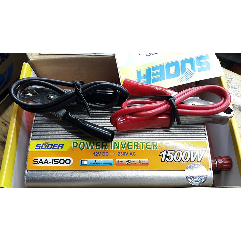 Power Inverter 1500w - DC 12v ke AC 220v Merk Suoer Type SAA-1500w