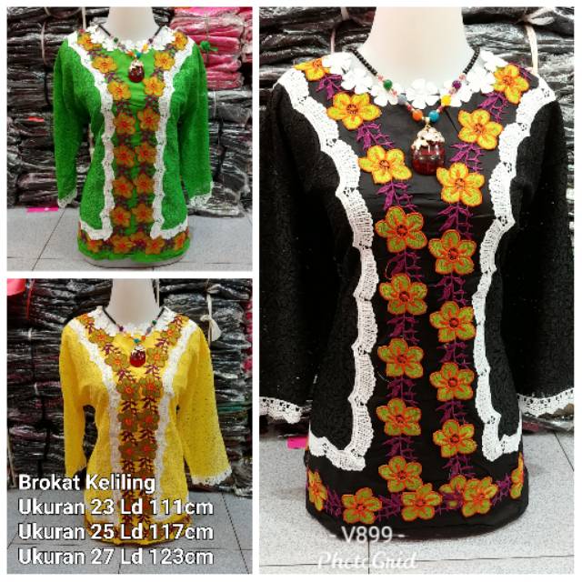Atasan brokat keliling V899