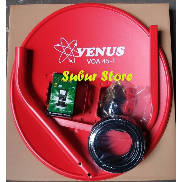 Parabola Mini Venus 45 cm + LNB + Kbl 15m Isi 10 Paket