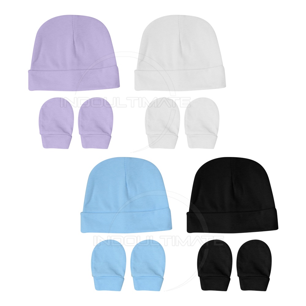 2in1 Set Topi Kupluk Bayi + Sarung Tangan Bayi  Topi Bayi Kupluk Bayi Perlengkapan Bayi Pelindung Tangan bayi Baby Hat Penutup Kepala Bayi Penutup Tangan Bayi ST-08